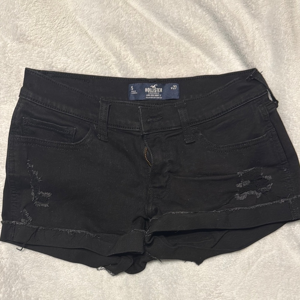 Hollister Women's Black Denim Shorts